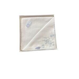 Vintage Madeira Hand-Embroidered
White Linen Handkerchief